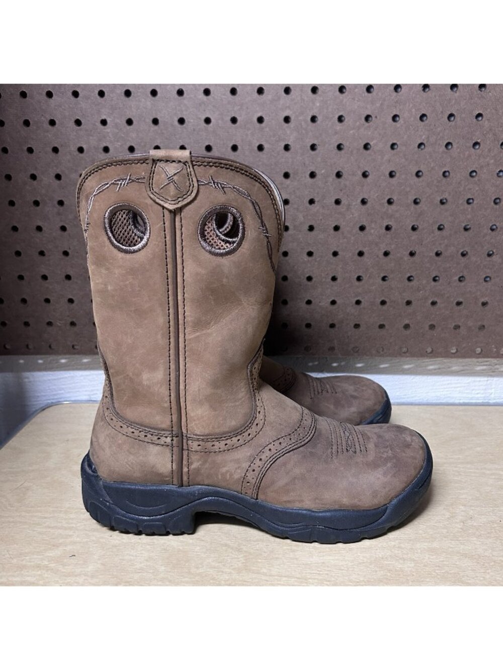 Twisted X Work Boots Soft Toe Brown Leather All Around Women’s Size 8 WAB0001